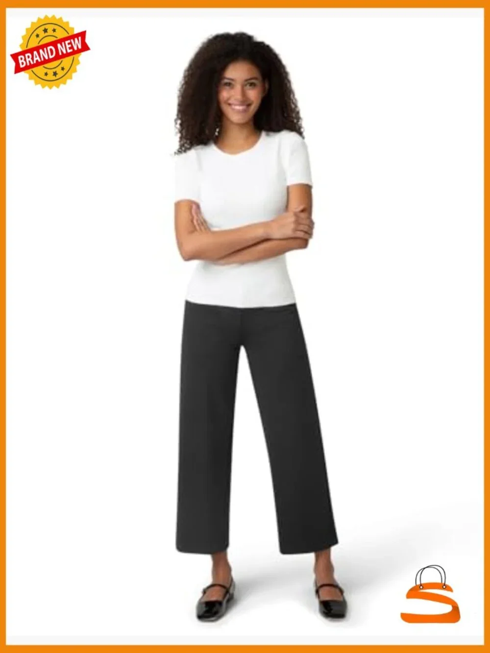 Textured Cropped Wide Leg Pull-On Pant with Pockets - Picture 6 of 7